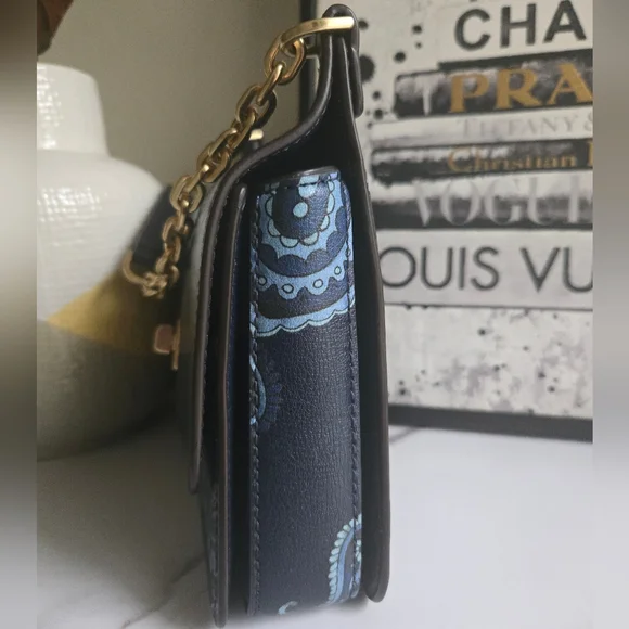 Michael Kors Studio Paisley Natalie Navy Heritage Messenger Bag NWT - Picture 3 of 12